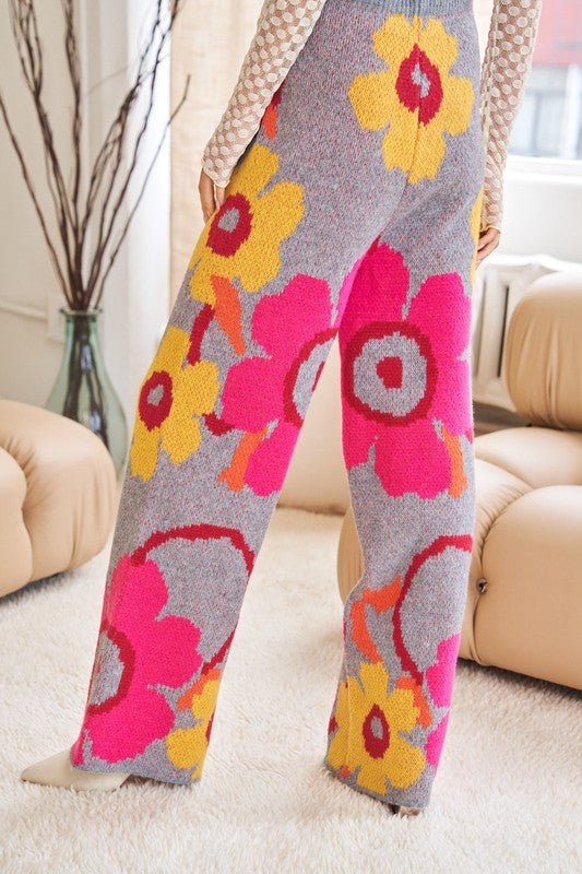 Flower Power Cozy Wide Leg Pants