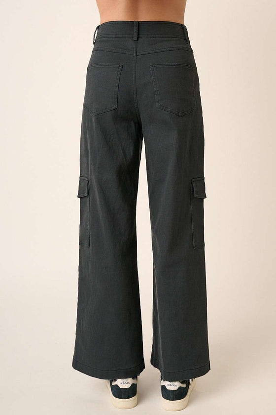 Wide Leg High Waist Pants with Cargo Pockets