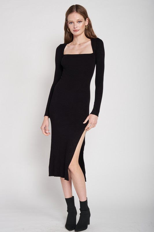 Square Neck Midi Dress