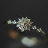 Dainty Sparkly Snow Flower Zircon Ring