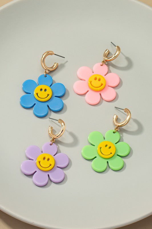 Huggie Smiley Earrings