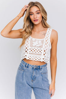  White Crochet Top