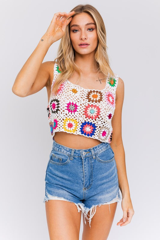 Multi Color Crochet Top