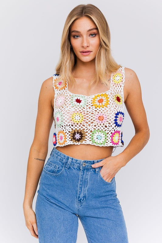 Multi Color Crochet Top