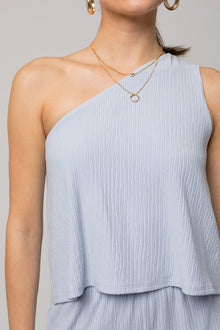  One Shoulder Layered Top Romper