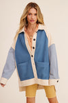 Oversized Color Block Shacket