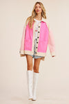 Oversized Color Block Shacket