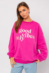 Good Vibes Oversized Embroidered Sweatshirt