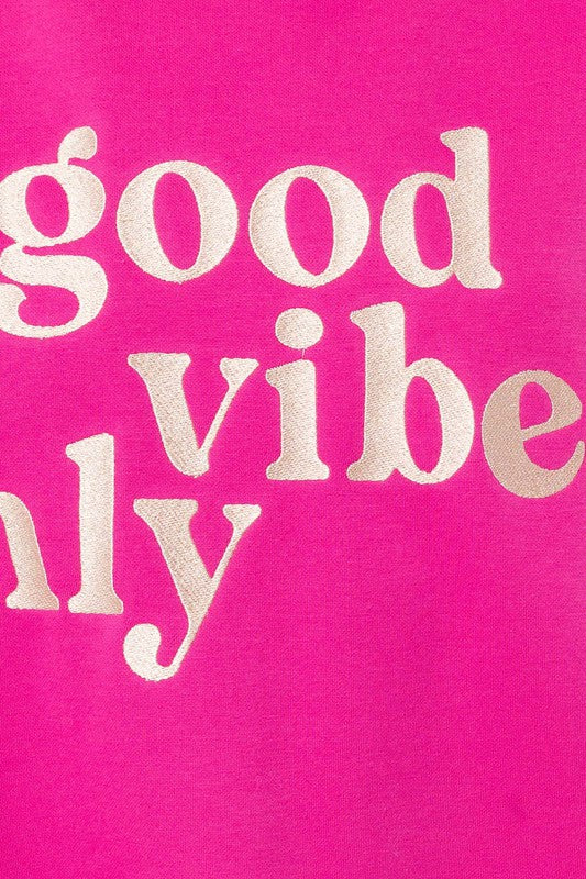 Good Vibes Oversized Embroidered Sweatshirt