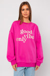 Good Vibes Oversized Embroidered Sweatshirt