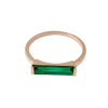 Green Crystal Baguette Ring