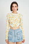 Floral Drawstring Crop Top