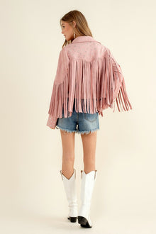  Abby Fringe Jacket w/Studded Detail