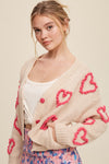 Lots of Love Knit Cropped Heart Cardigan