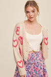 Lots of Love Knit Cropped Heart Cardigan