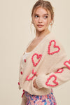 Lots of Love Knit Cropped Heart Cardigan