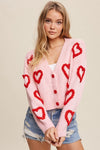 Lots of Love Knit Cropped Heart Cardigan