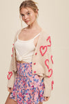 Lots of Love Knit Cropped Heart Cardigan