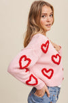 Lots of Love Knit Cropped Heart Cardigan