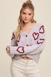 Lots of Love Knit Cropped Heart Cardigan