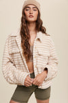 Stripe Fleece Jacket in Cream