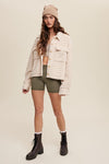 Stripe Fleece Jacket in Cream