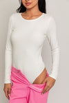 L/S Round Neck Ribbed Bodysuit