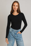 L/S Round Neck Ribbed Bodysuit