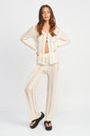 Ladder Sheer High Waisted Flare Pant