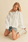 Zip Up Drop Shoulder Fleece Jacket