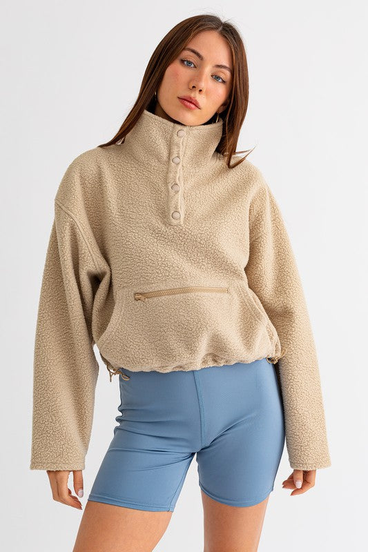 Boxy Fleece Pullover Sweater