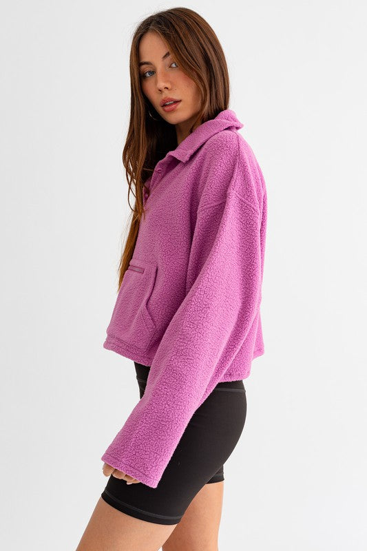 Boxy Fleece Pullover Sweater