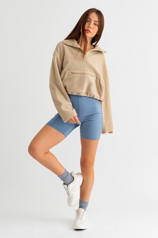 Boxy Fleece Pullover Sweater