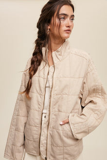  Milk Tea Quilted Jacket