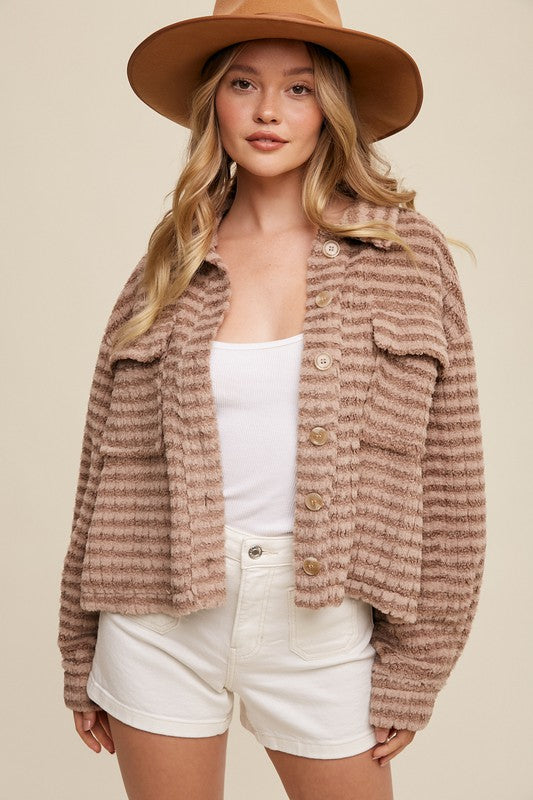 Stripe Fleece Jacket