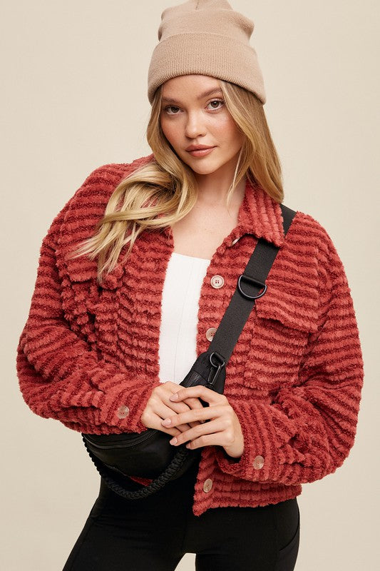 Stripe Fleece Jacket