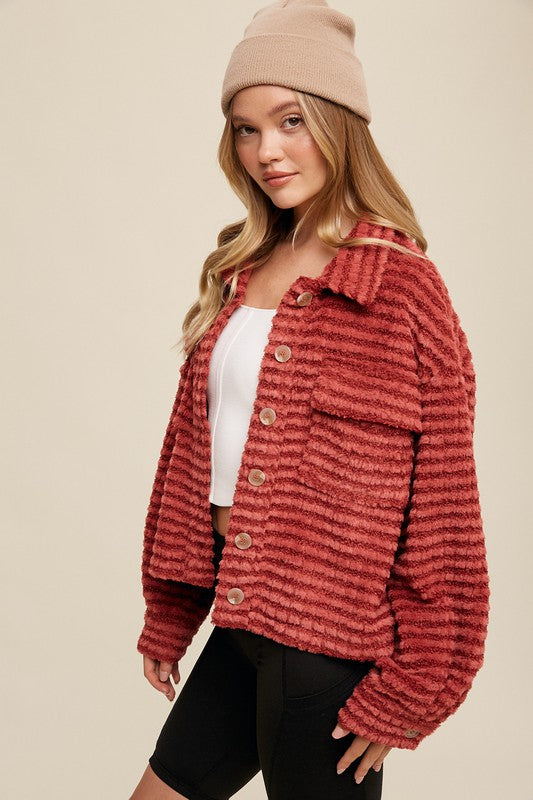 Stripe Fleece Jacket