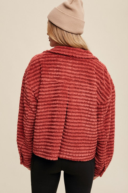 Stripe Fleece Jacket