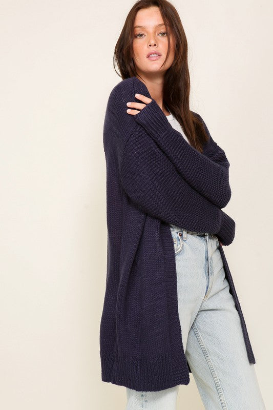 L/S Open Front Heart Cardigan