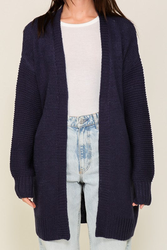 L/S Open Front Heart Cardigan