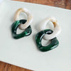 Betsy Earring- Neutral and Forest Green