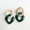 Betsy Earring- Neutral and Forest Green