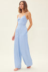 Drawstring Sleeveless Wide Leg Jumpsuit