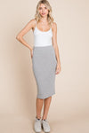 Heather Gray Elastic Waist Pencil Skirt