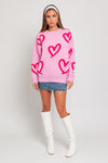 L/S Heart Printed Sweater