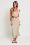 Square Neck Crochet Midi Dress