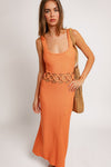 Square Neck Crochet Midi Dress