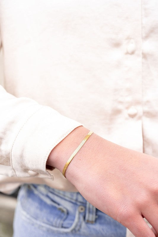 Luxe Gold Herringbone Bracelet