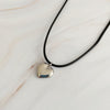 Black Cord Heart Drop Necklace