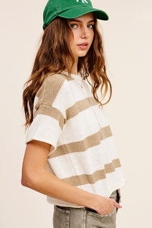  Striped Lightweight Sweater Top